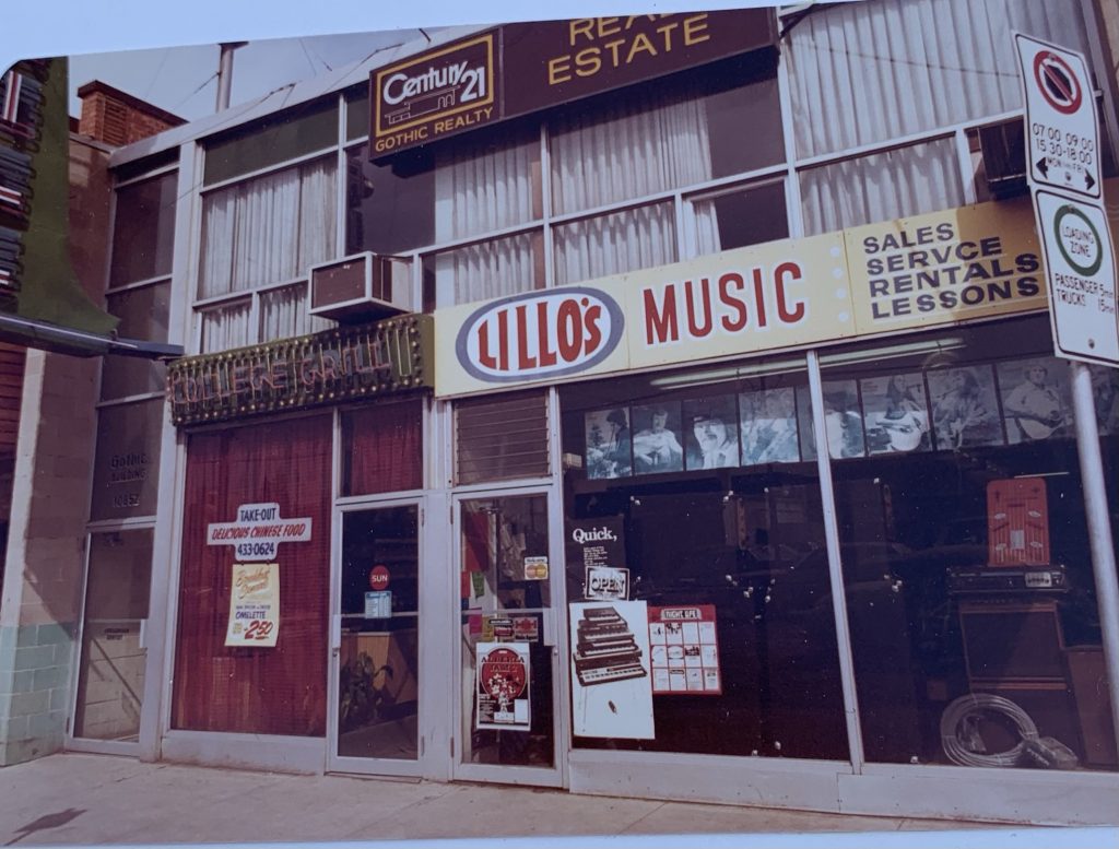 Lillo’s Music Store front late 1960’s